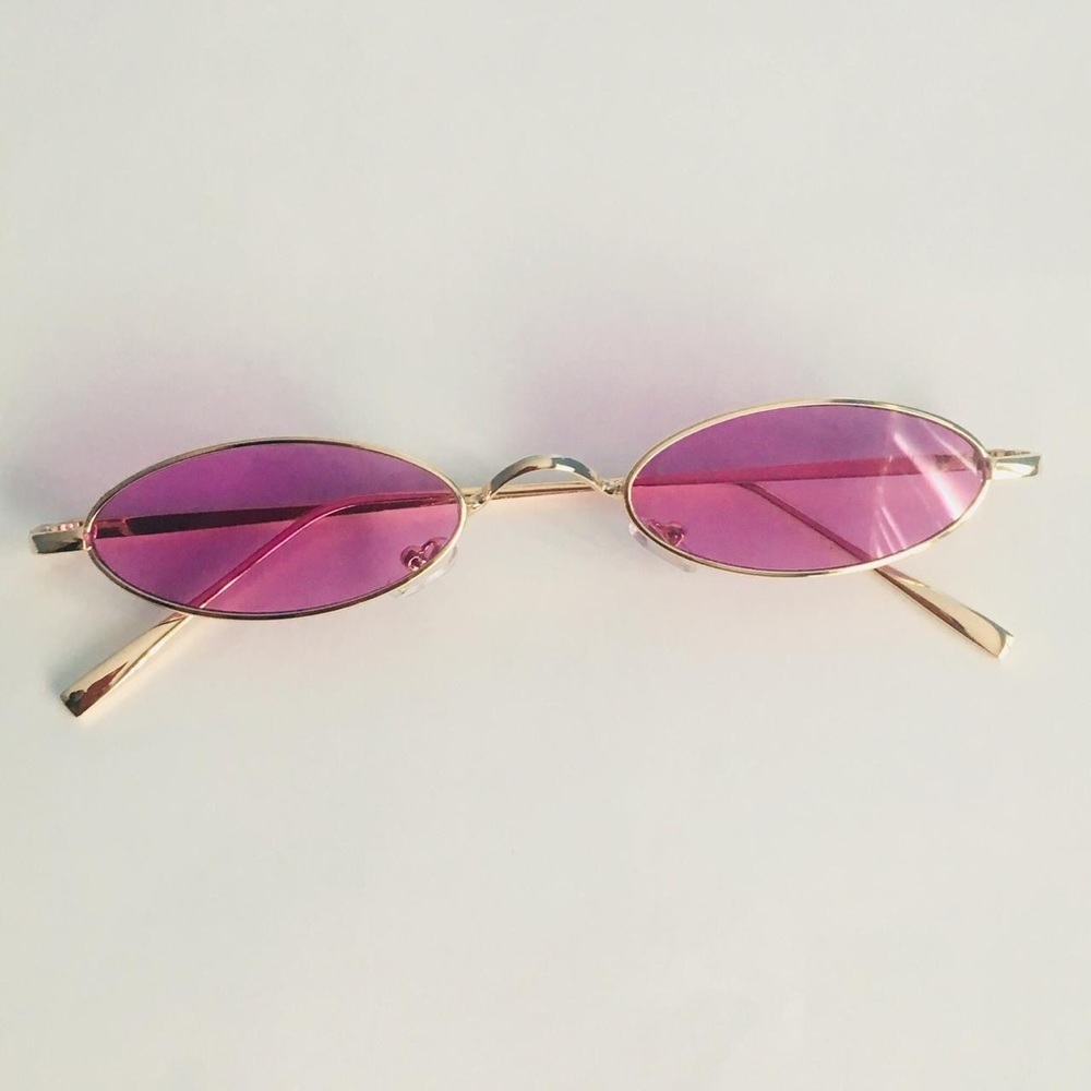 Purple Slim Oval Sunglasses